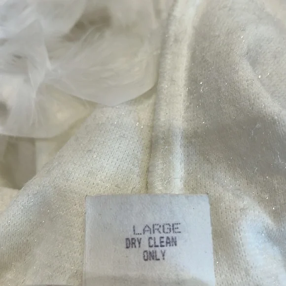 Carabella shimmering strapless dress & feather shrug. Large. Holiday dress - Picture 15 of 16